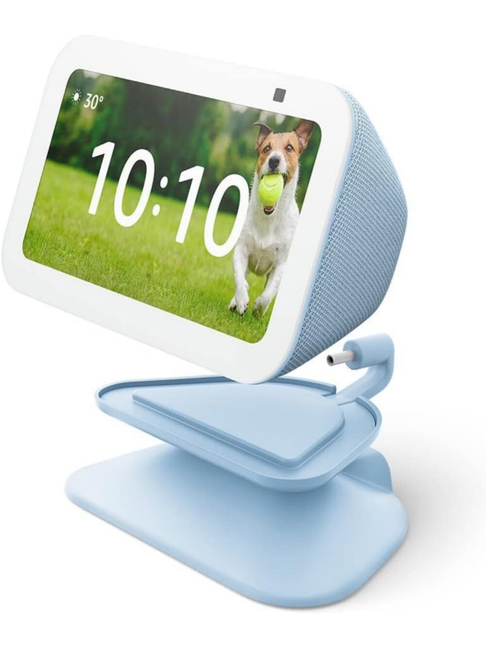 Smart Display with Adjustable Stand, USB-C Charging, Cloud Blue - 3rd Gen Echo